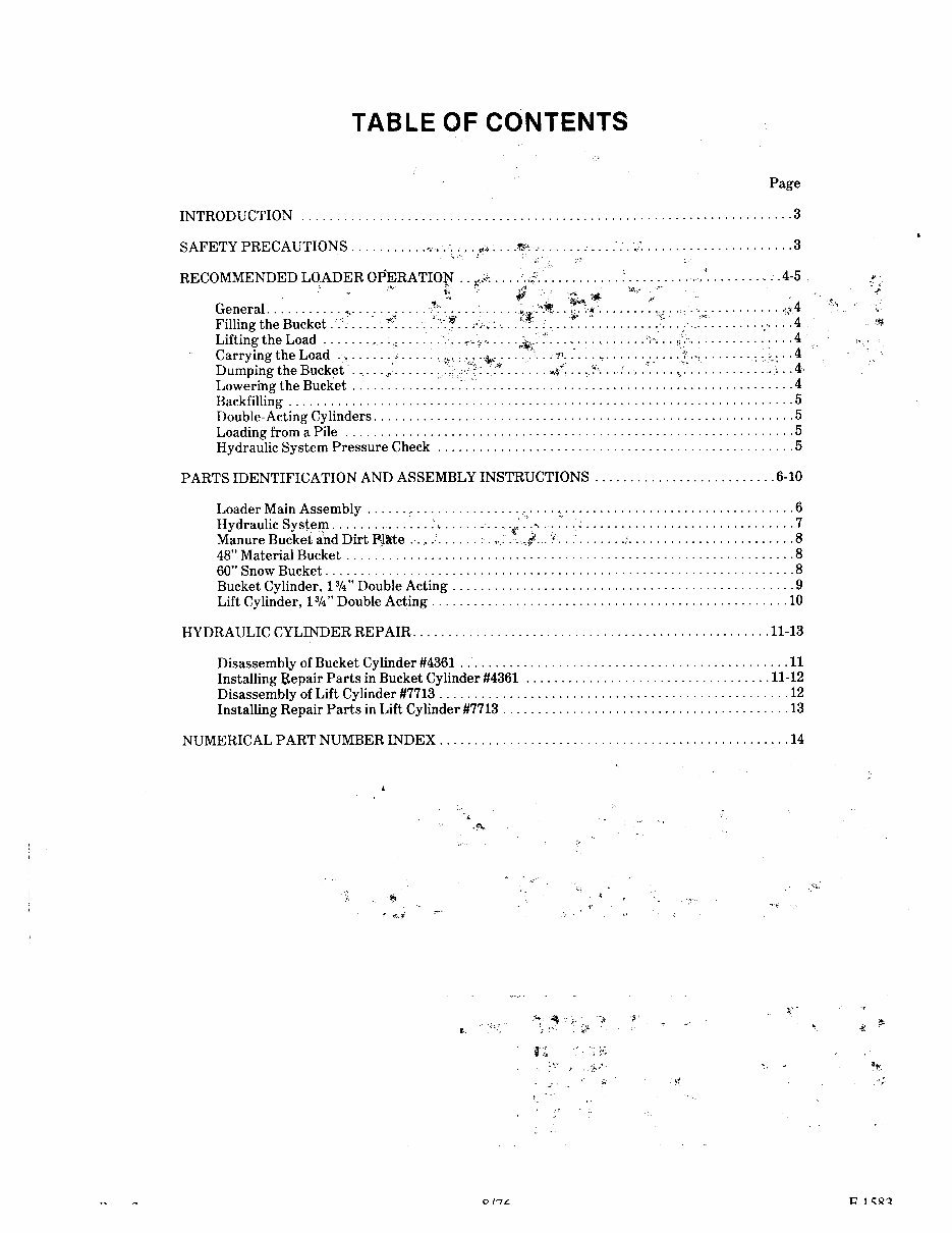 Kubota Tractors 1200 Front Loader Owners Manual preview img 2