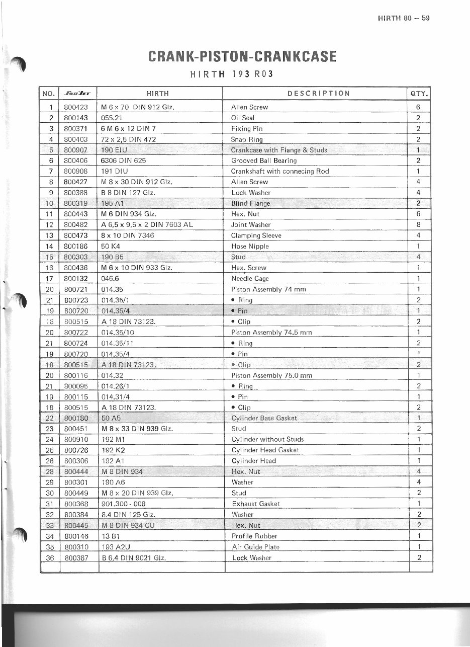 Hirth 292 single snowmobile engine parts manual preview img 3