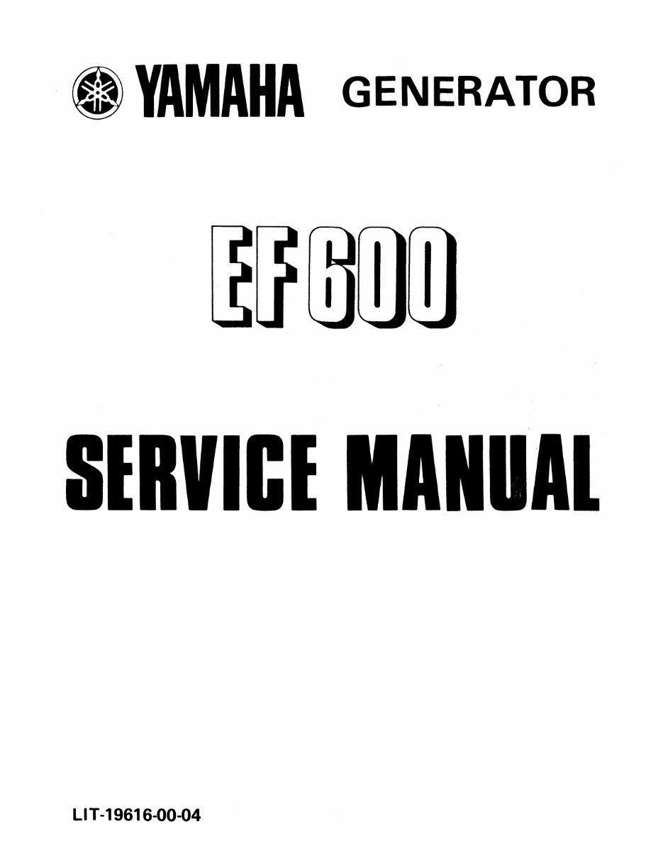 Yamaha EF600 Generator Service Manual preview img 1