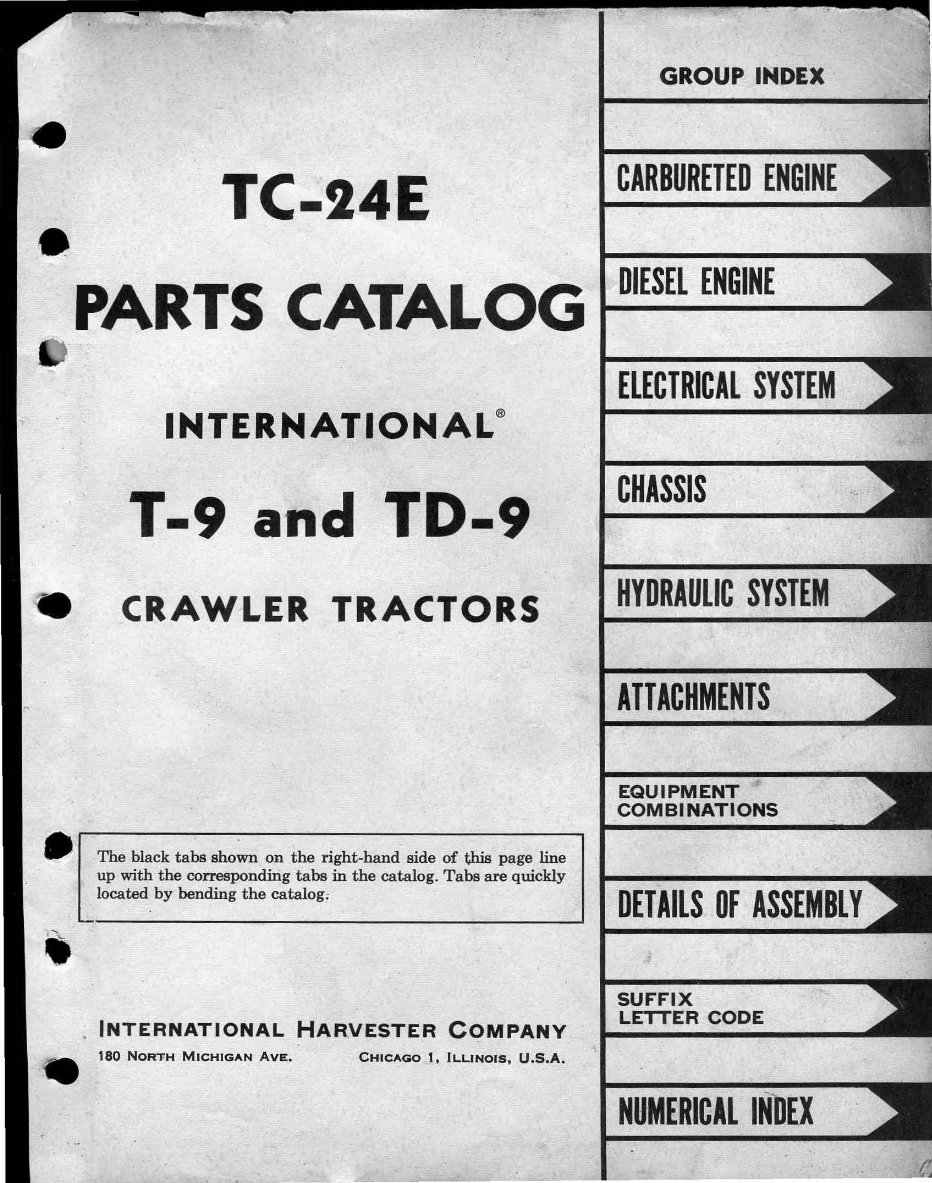 IH International Harvester TD-9 Crawler Tractors Parts Catalog Manual IPL IPC TC-24E - preview img 3