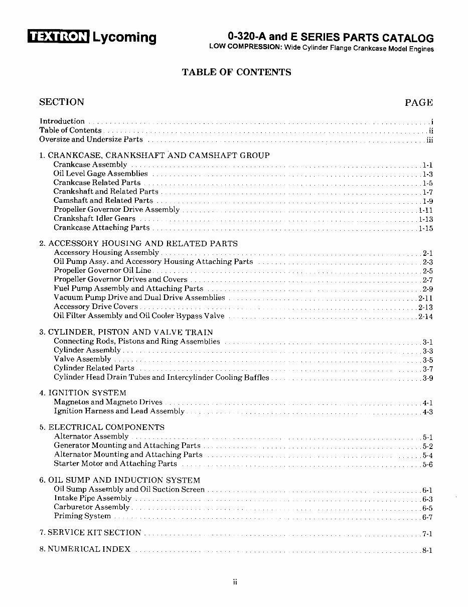 LYCOMING O-320, IO-320, LIO-320 Series Aircraft Engine Parts Catalog Manual PC-103 * preview img 3