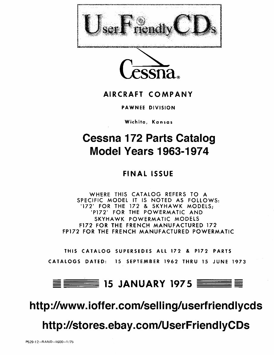 1963-1974 Cessna 172 Parts Catalog preview img 1