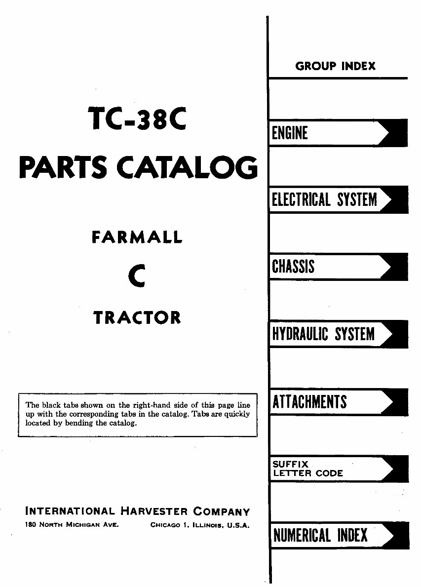 Farmall C Parts Catalog TC-38-C Part Manual Tractor IH preview img 3