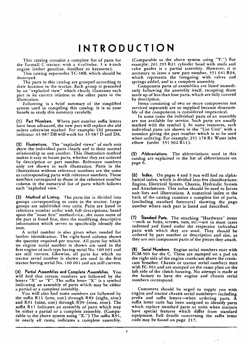 Farmall C Parts Catalog TC-38-C Part Manual Tractor IH preview img 4
