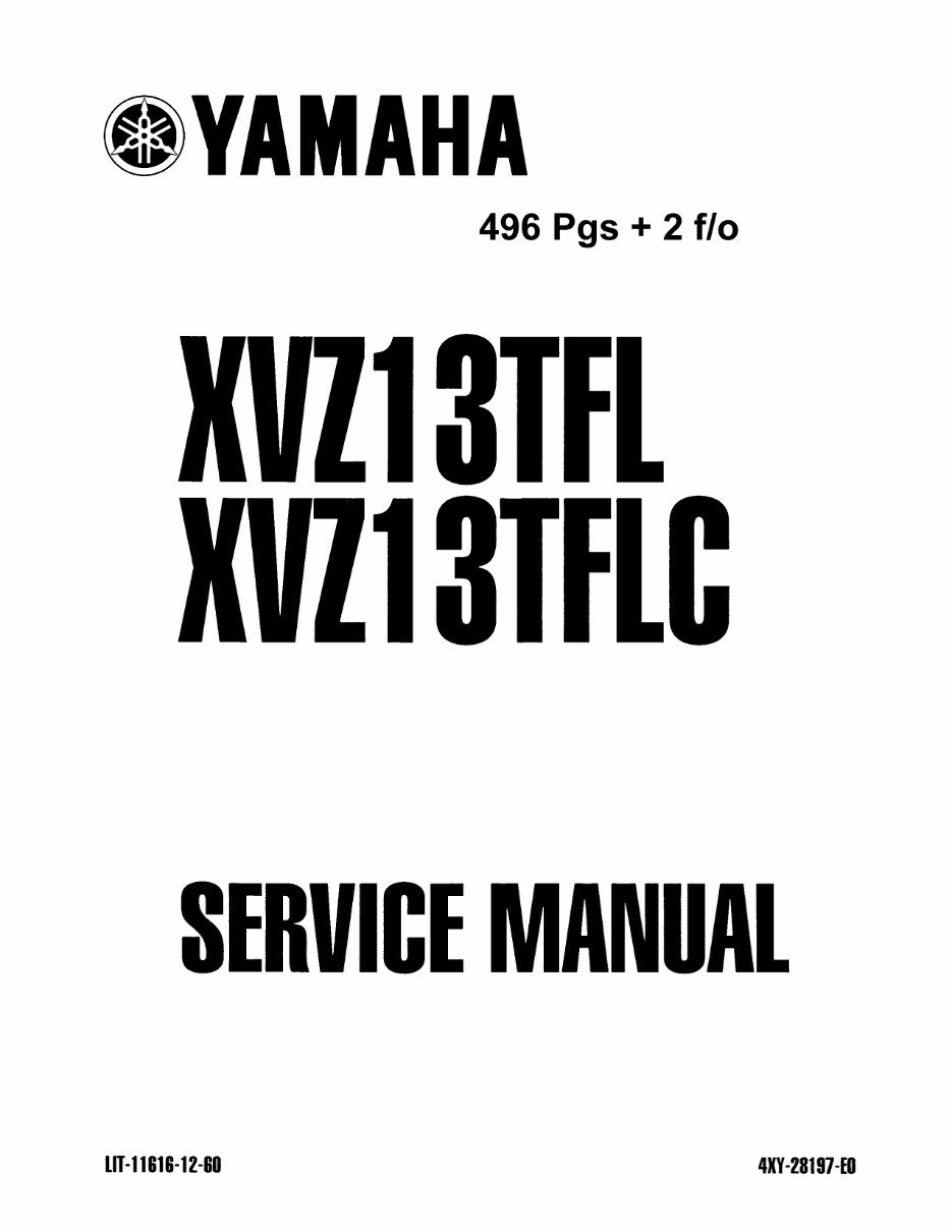 1996-2012 Yamaha XVZ1300 Royal Star OEM Service & Repair Manual preview img 1