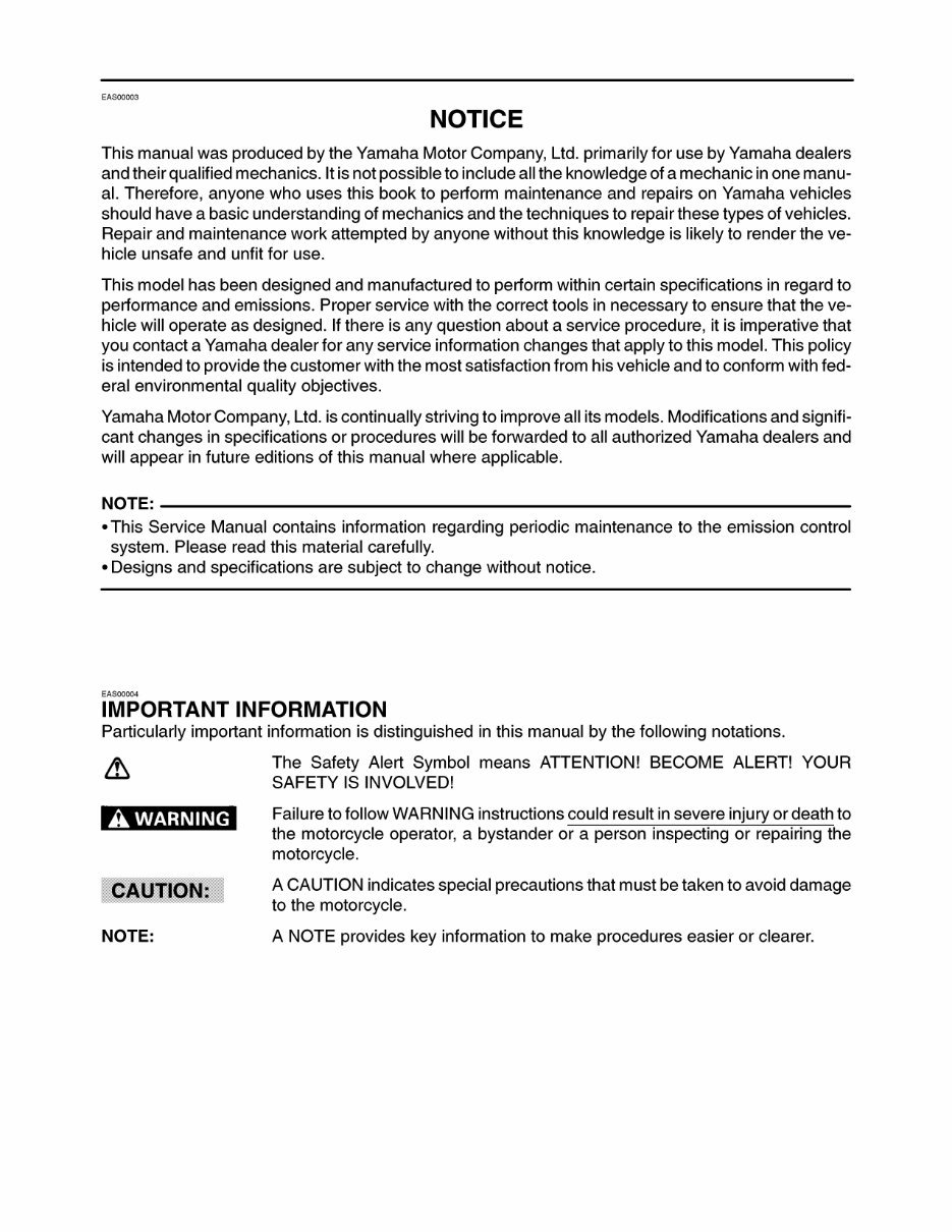 1996-2012 Yamaha XVZ1300 Royal Star OEM Service & Repair Manual preview img 3