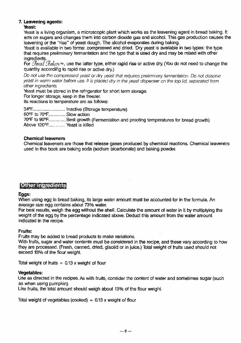 Panasonic Bread Bakery Parts Model SD BT51P Instruction Manual Two Recipes US CAN Version SDBT51P preview img 8