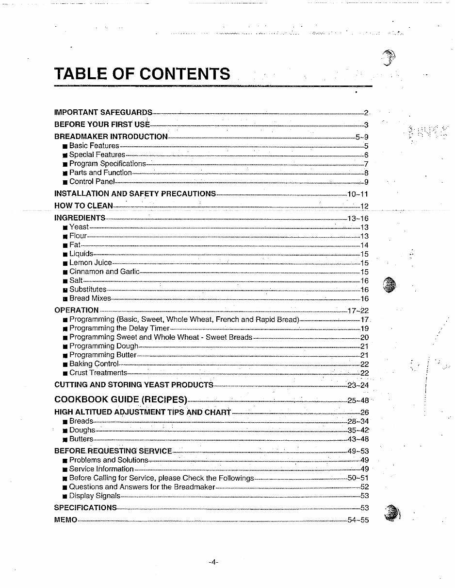 Toastmaster Platinum Bread Butter Maker Parts model 1199S instruction manual recipes preview img 4