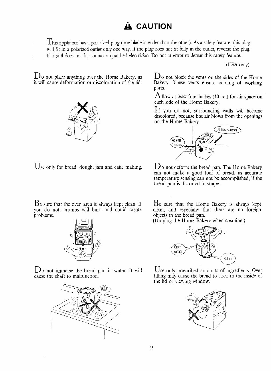 Hitachi Home Bakery Breadmaker Parts Model HBC301 Instruction Manual Recipes Cookbook preview img 3