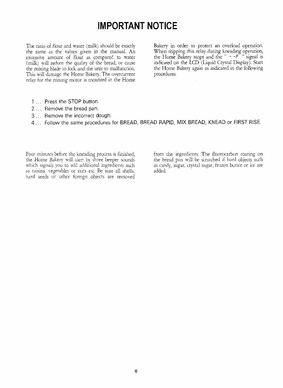 Hitachi Home Bakery Breadmaker Parts Model HBC301 Instruction Manual Recipes Cookbook preview img 7