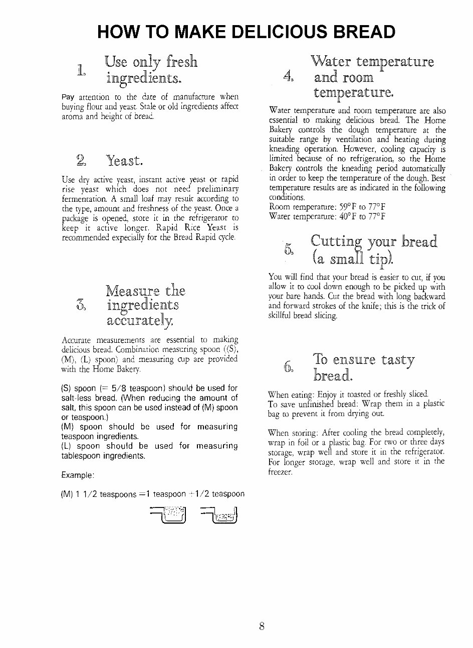 Hitachi Home Bakery Breadmaker Parts Model HBC301 Instruction Manual Recipes Cookbook preview img 9