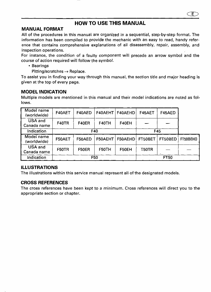 1999-2000 Yamaha F40 F45 F50 4-Stroke Outboard Repair Manual preview img 4