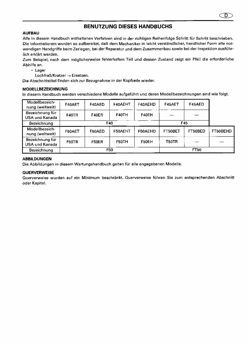 1999-2000 Yamaha F40 F45 F50 4-Stroke Outboard Repair Manual preview img 6