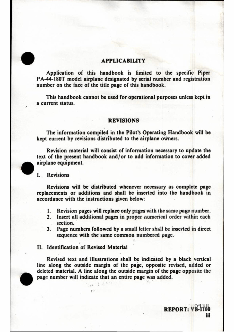 Piper PA-44 - 180T Seminole POH flight manual preview img 3