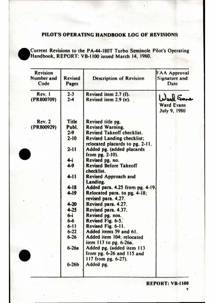Piper PA-44 - 180T Seminole POH flight manual preview img 5
