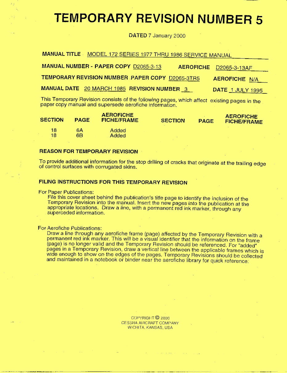 1977-1986 Cessna 172 Series Aircrafts OEM Service & Repair Manual preview img 2