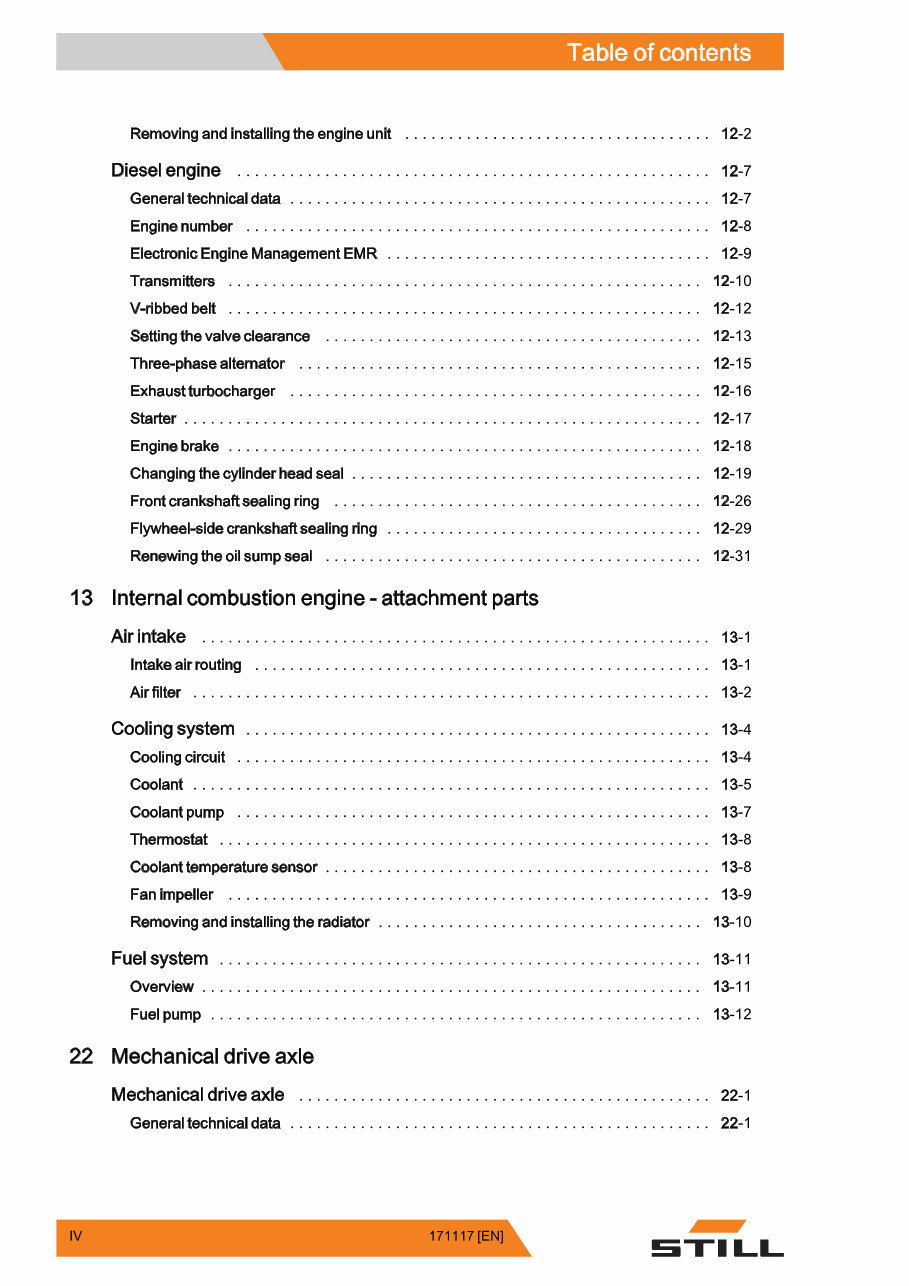 Still Diesel Fork Truck R70-60 R70-70, R70-80 Series: R7044, R7045, R7046 Service Repair Workshop Manual preview img 6
