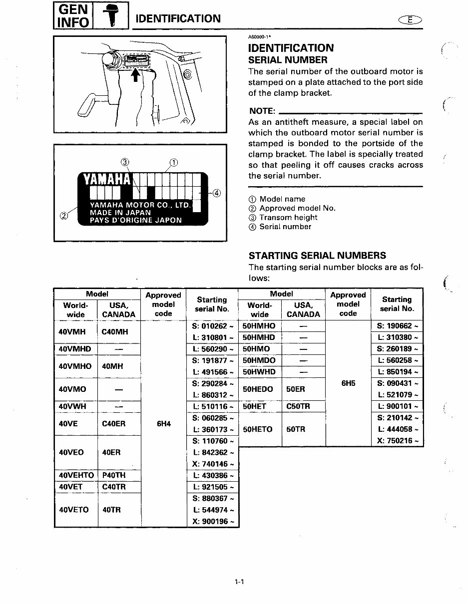 2000 2001 2002 2003 2004 2005 2006 2007 Yamaha F30 30hp F40 40hp 4-stroke Outboard models Service Manual preview img 10