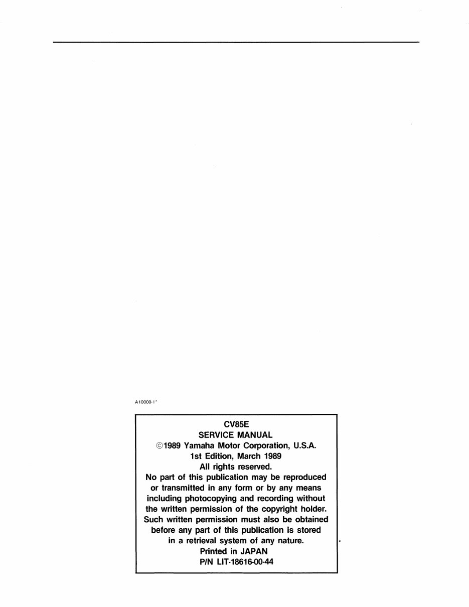 1995 Yamaha CV85E Outboard OEM Service & Repair Manual preview img 2