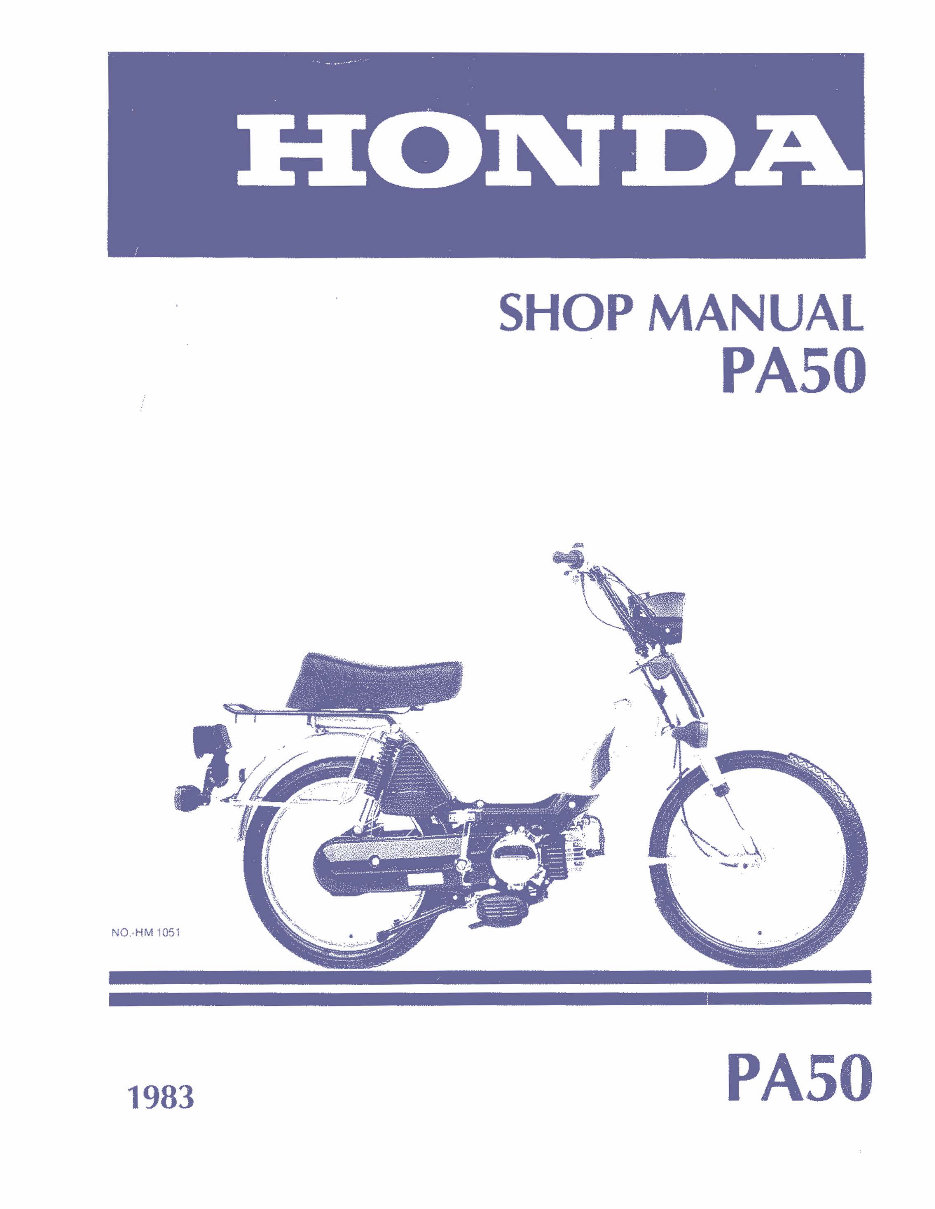 1976-1991 Honda PA50 Hobbit Camino Moped Service & Repair Manual preview img 1