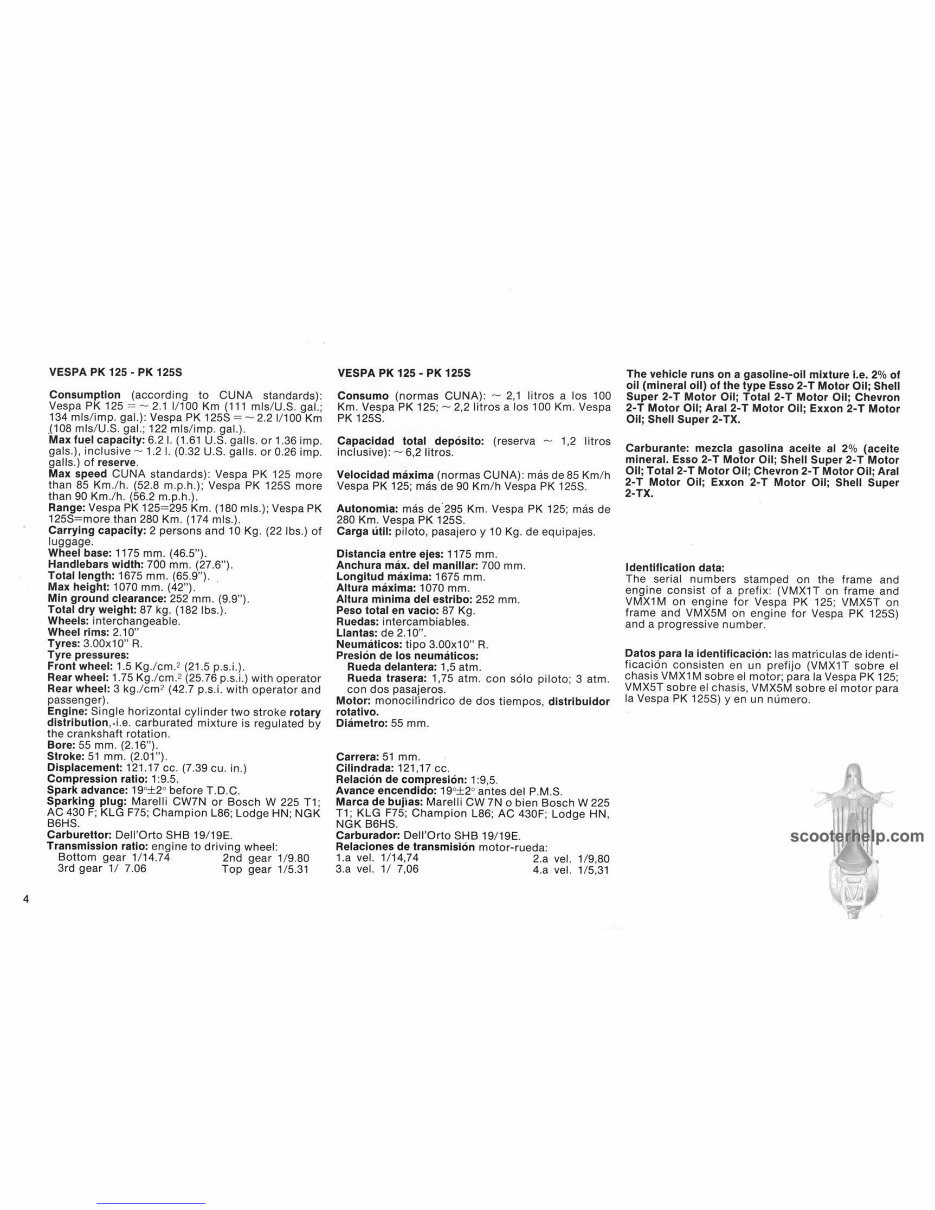Piaggio Vespa PKP50S 80S 100S 110S 125 125S Workshop Manual preview img 5