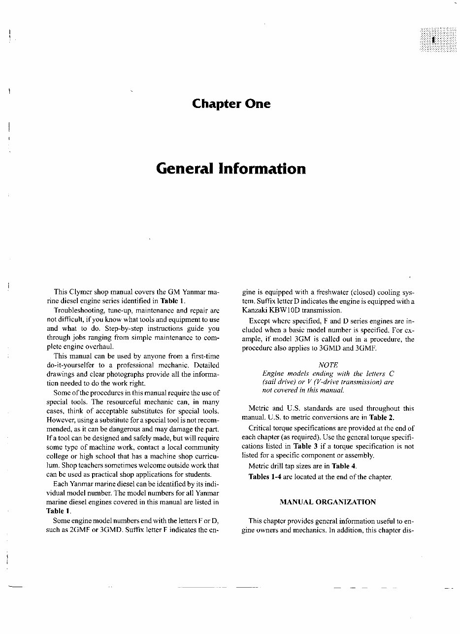YANMAR 1, 2 & 3 CYLINDER Marine Diesel Engine Repair Manual preview img 8