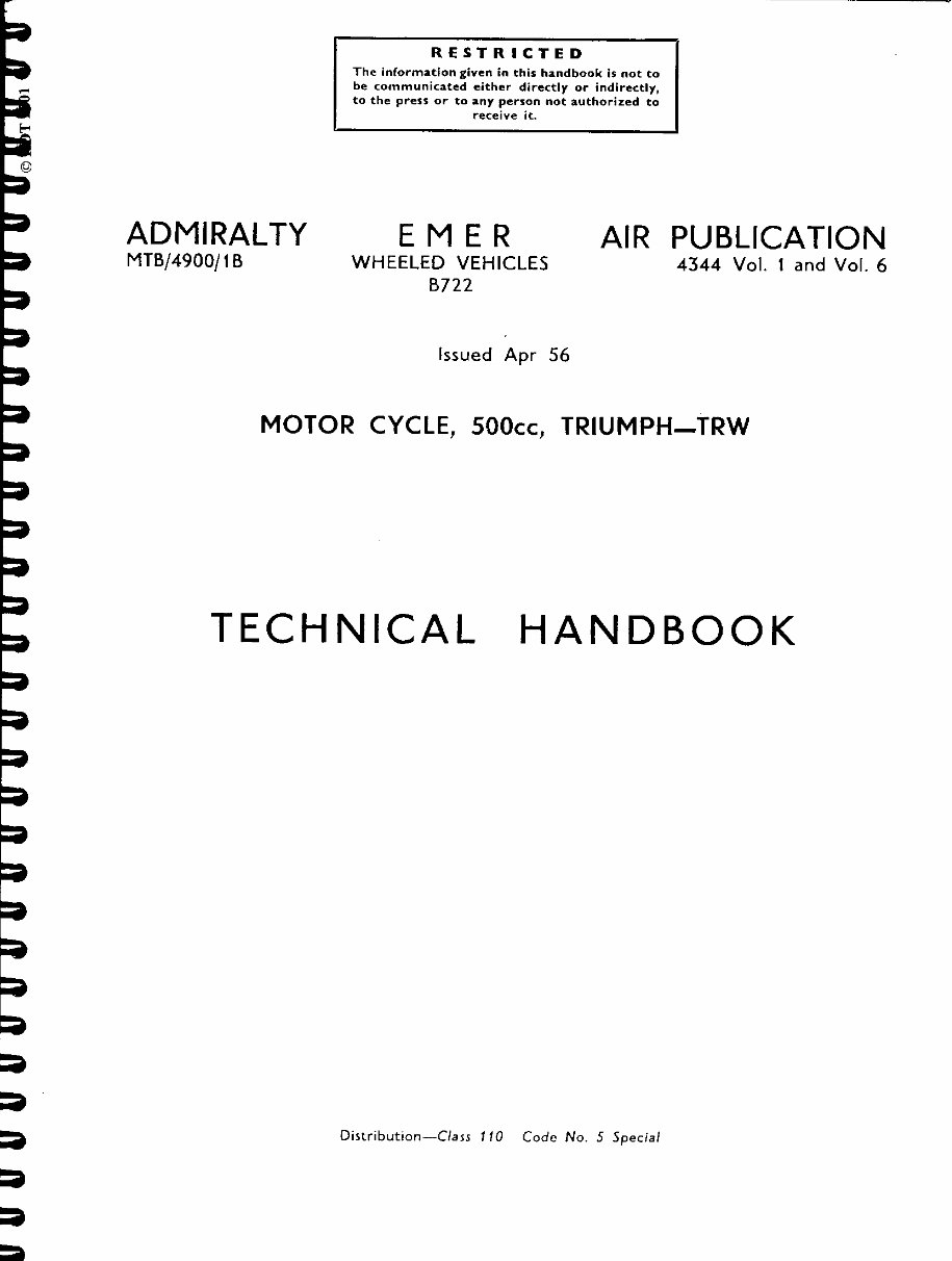 1950-1964 Triumph TRW 500 Motorcycle Service & Repair Manual preview img 2