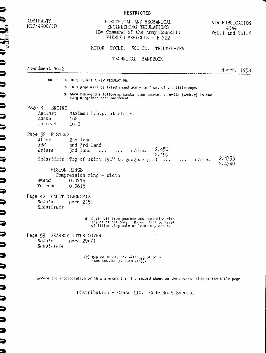1950-1964 Triumph TRW 500 Motorcycle Service & Repair Manual preview img 4