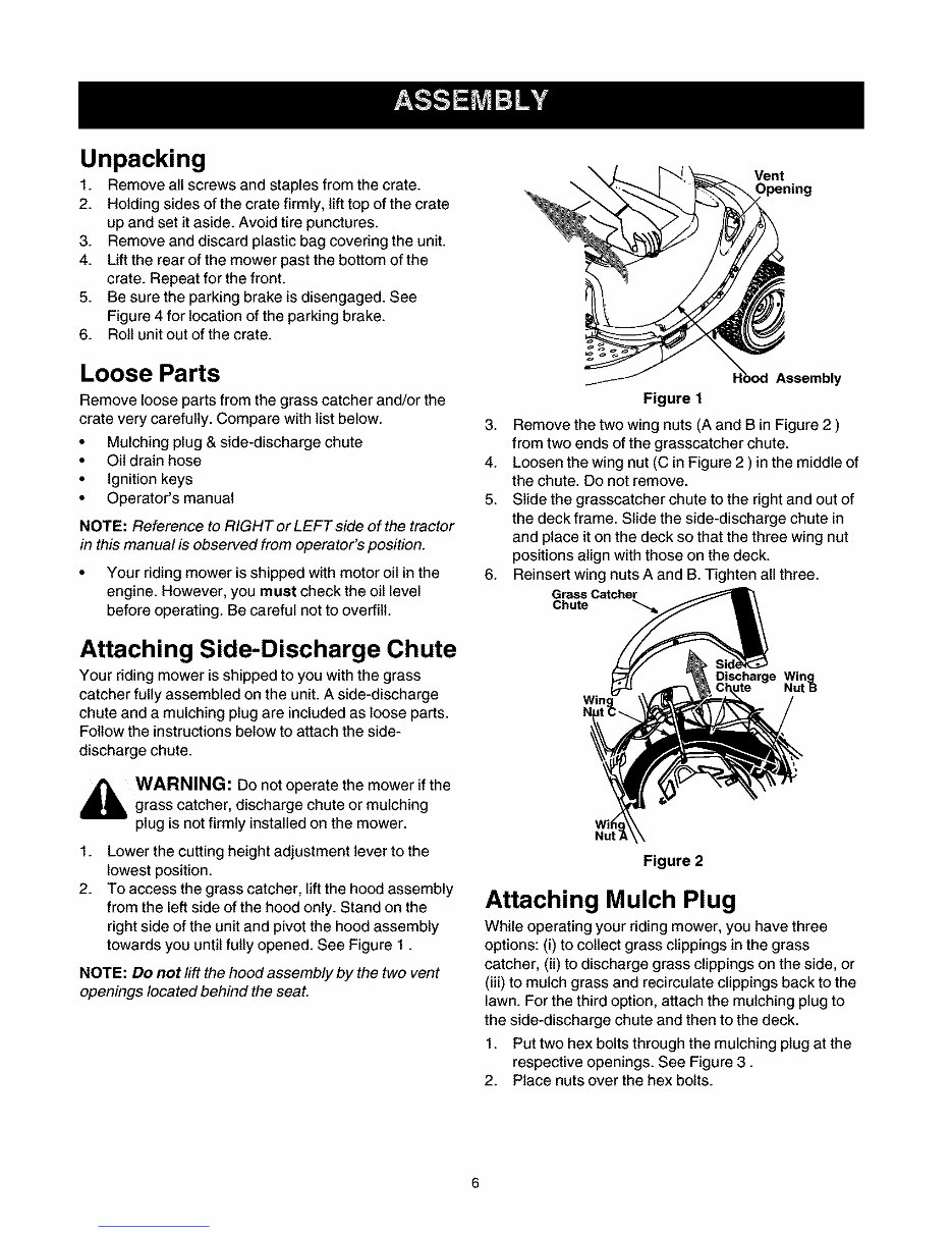 Craftsman Riding Mower (Model #247.27022) Owner's Manual preview img 6