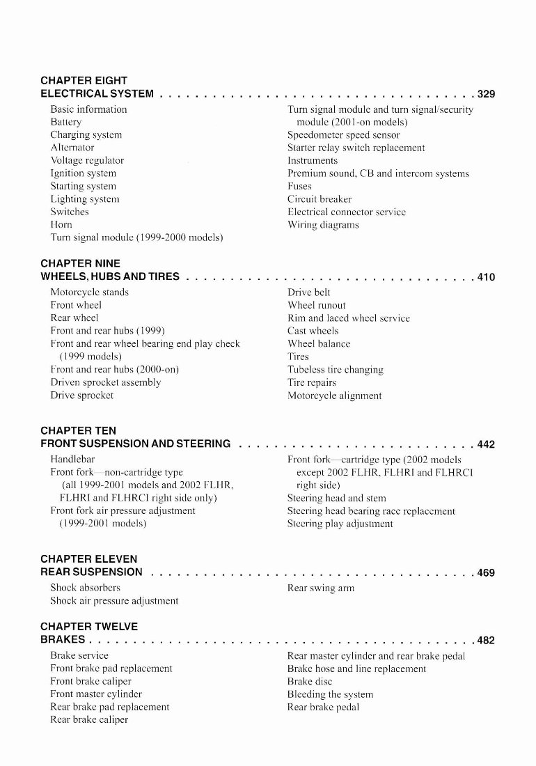 2001 Harley-Davidson Touring Models (FLH, FLT) Service & Repair Manual preview img 5