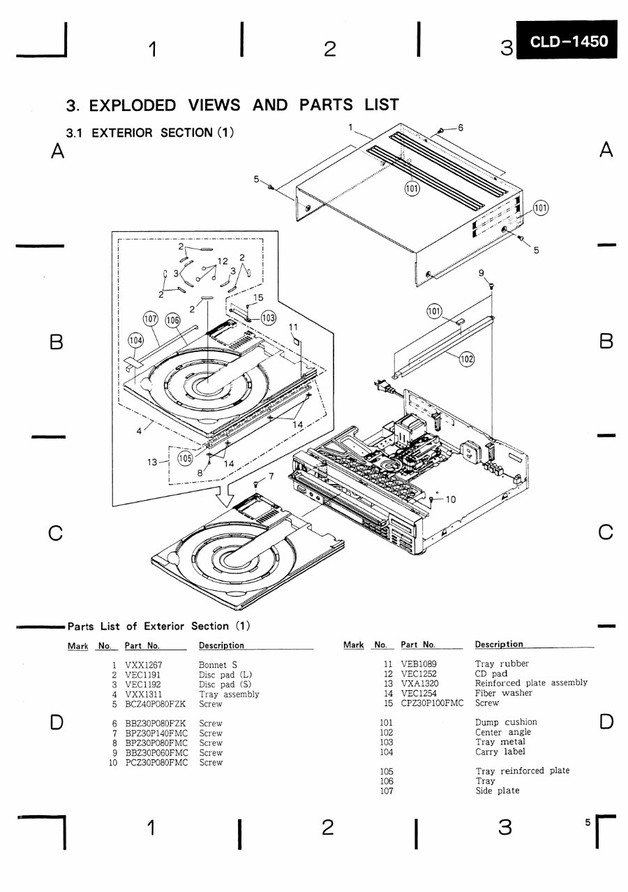 Pioneer CLD-1400 , 1450 , 1500 , Laser Disc Service Manual preview img 7