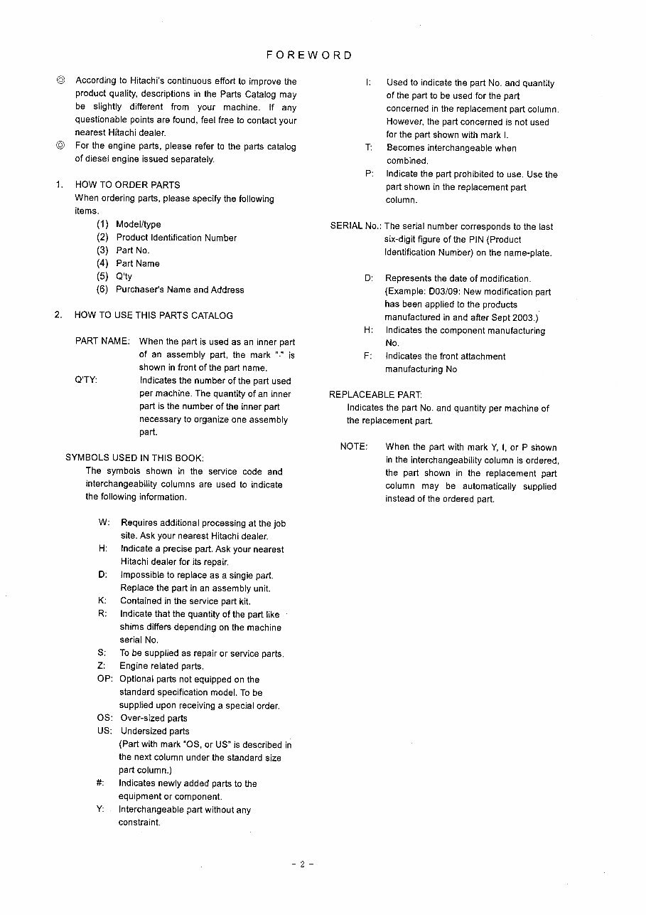 HITACHI ZAXIS ZX230 ZX230LC ZX240H ZX240LCH ZX240K ZX240LCK ZX250 ZX250LC ZX250LCN Excavator Parts Catalog Manual preview img 6