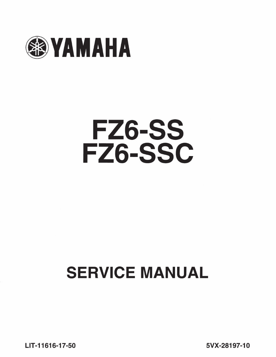 2006-2009 Yamaha FZ6 Fazer S2 Service & Repair Manual preview img 1