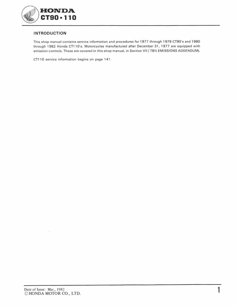 1977-1982 CT90 CT110 Workshop Service Repair Manual 1977 1978 1979 1980 1981 1982 preview img 2