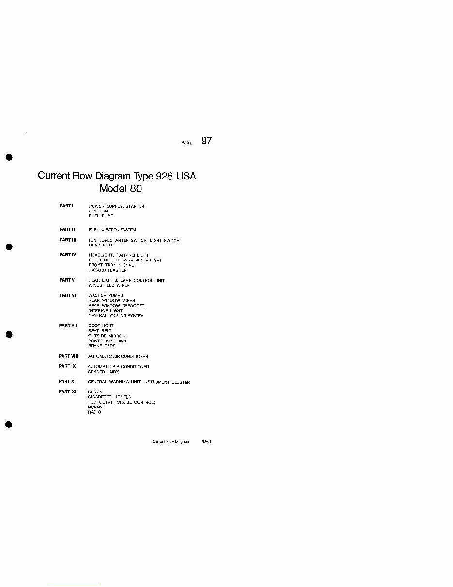 PORSCHE 928 USA Model 1980 CURRENT FLOW Diagram preview img 1
