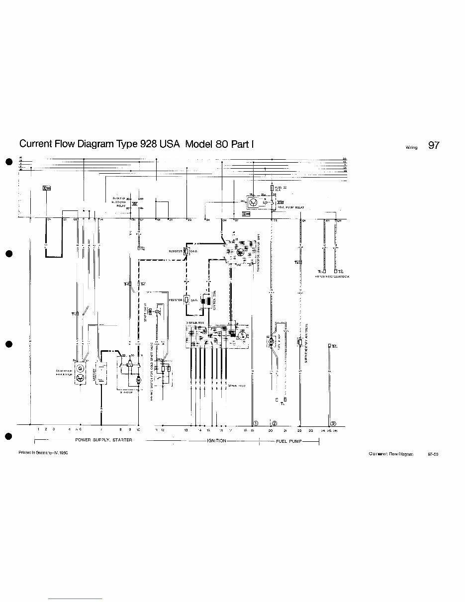 PORSCHE 928 USA Model 1980 CURRENT FLOW Diagram preview img 4