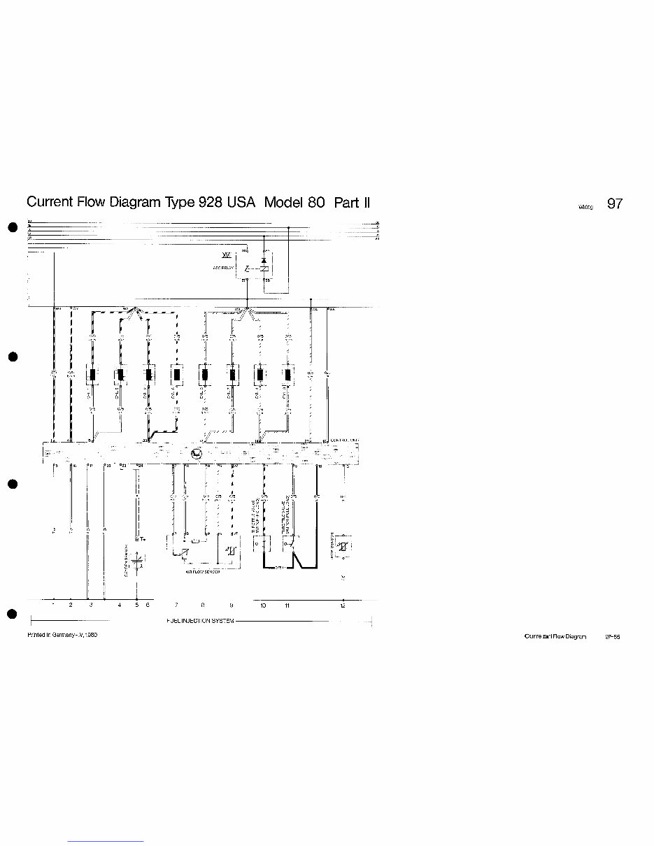 PORSCHE 928 USA Model 1980 CURRENT FLOW Diagram preview img 6