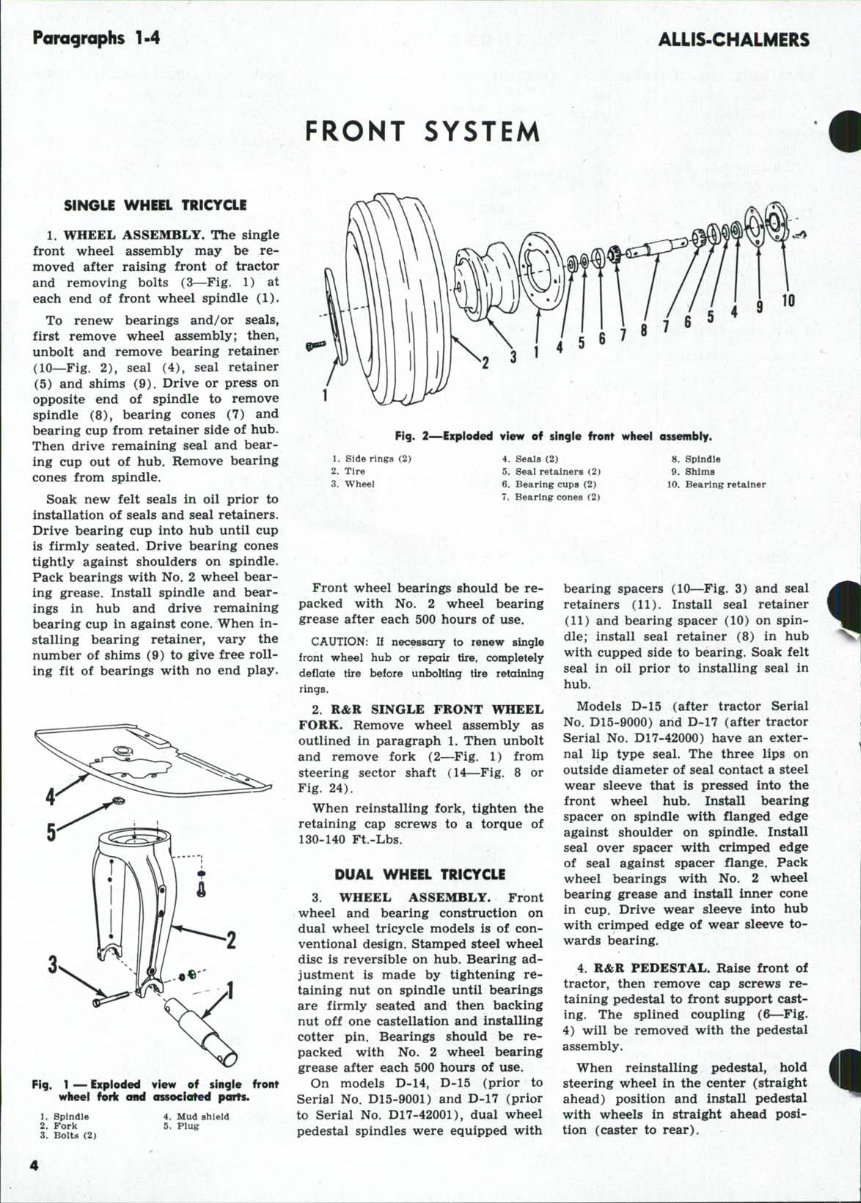 Allis Chalmers D15 series 2 Tractor Workshop Service Manual preview img 3