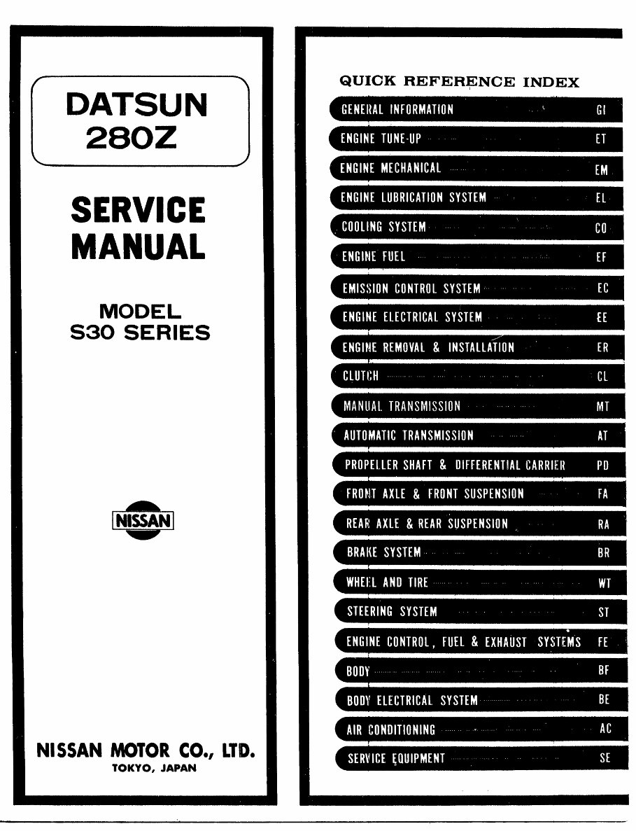 1976-1977 Datsun 280Z Service & Repair Manual preview img 1