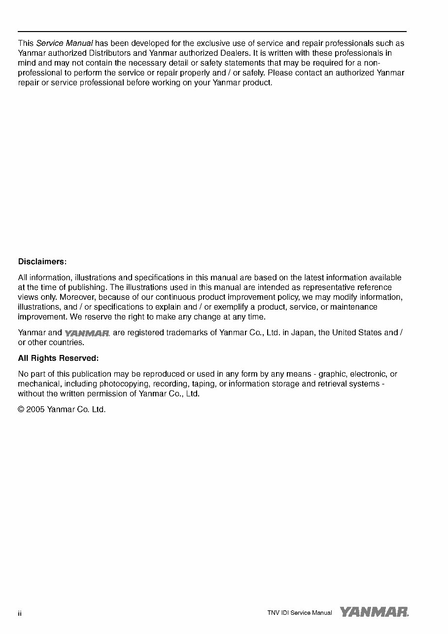 Yanmar Industrial Engine 2tnv70, 3tnv70, 3tnv76 Workshop Service Repair Manual preview img 5