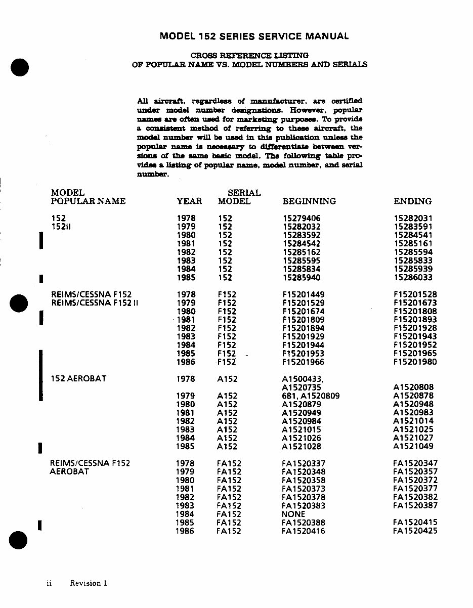Cessna 152 Service maintenance manual D2064-1-13 preview img 7