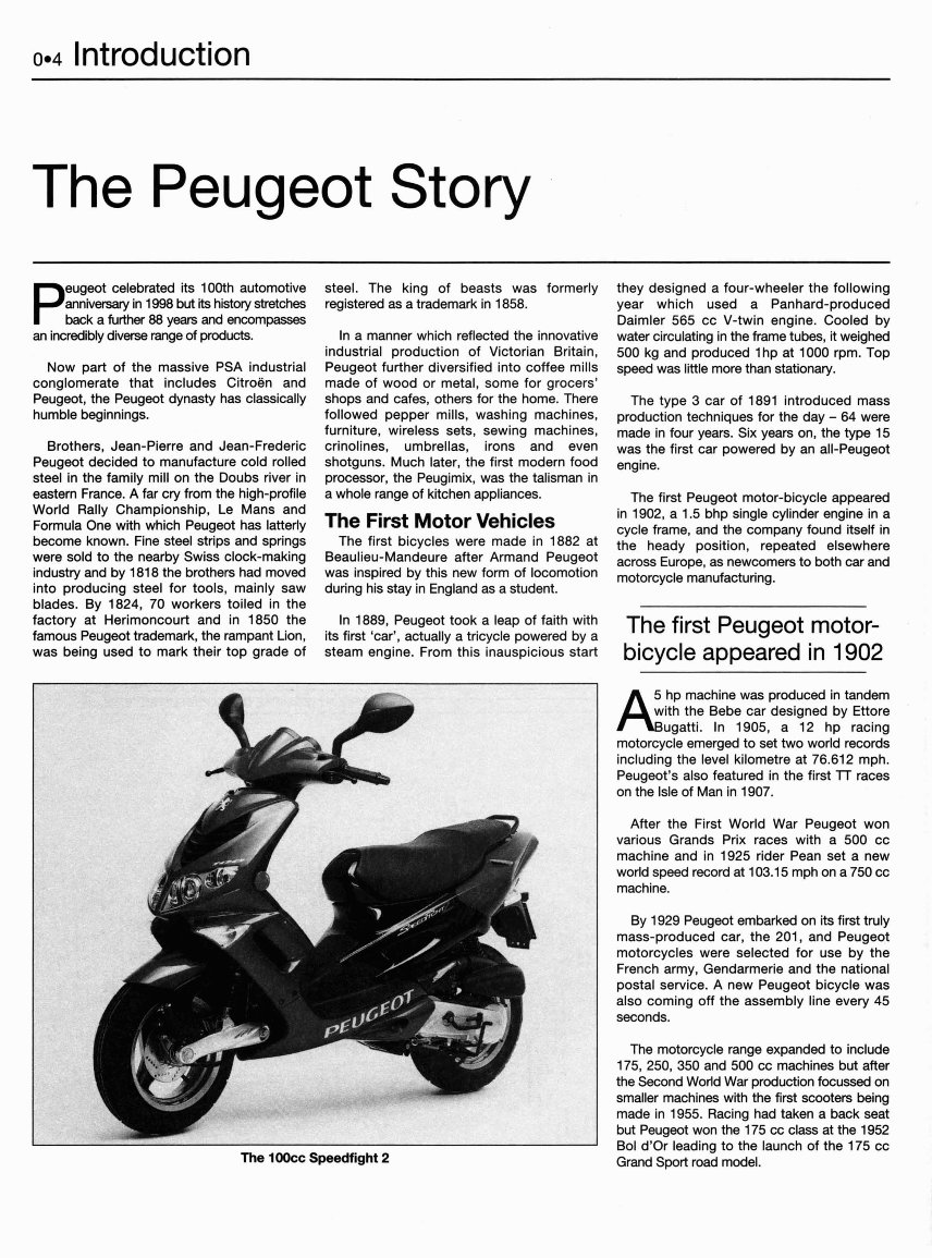 1999-2005 Peugeot Vivacity 50cc 100cc Service & Repair Manual preview img 3