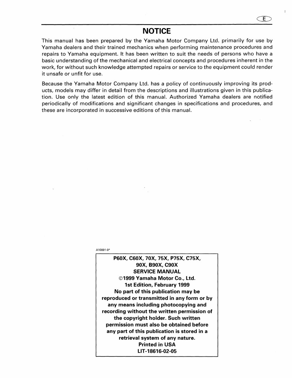 2001 Yamaha C70 TLRZ Outboard service repair maintenance manual. Factory preview img 2