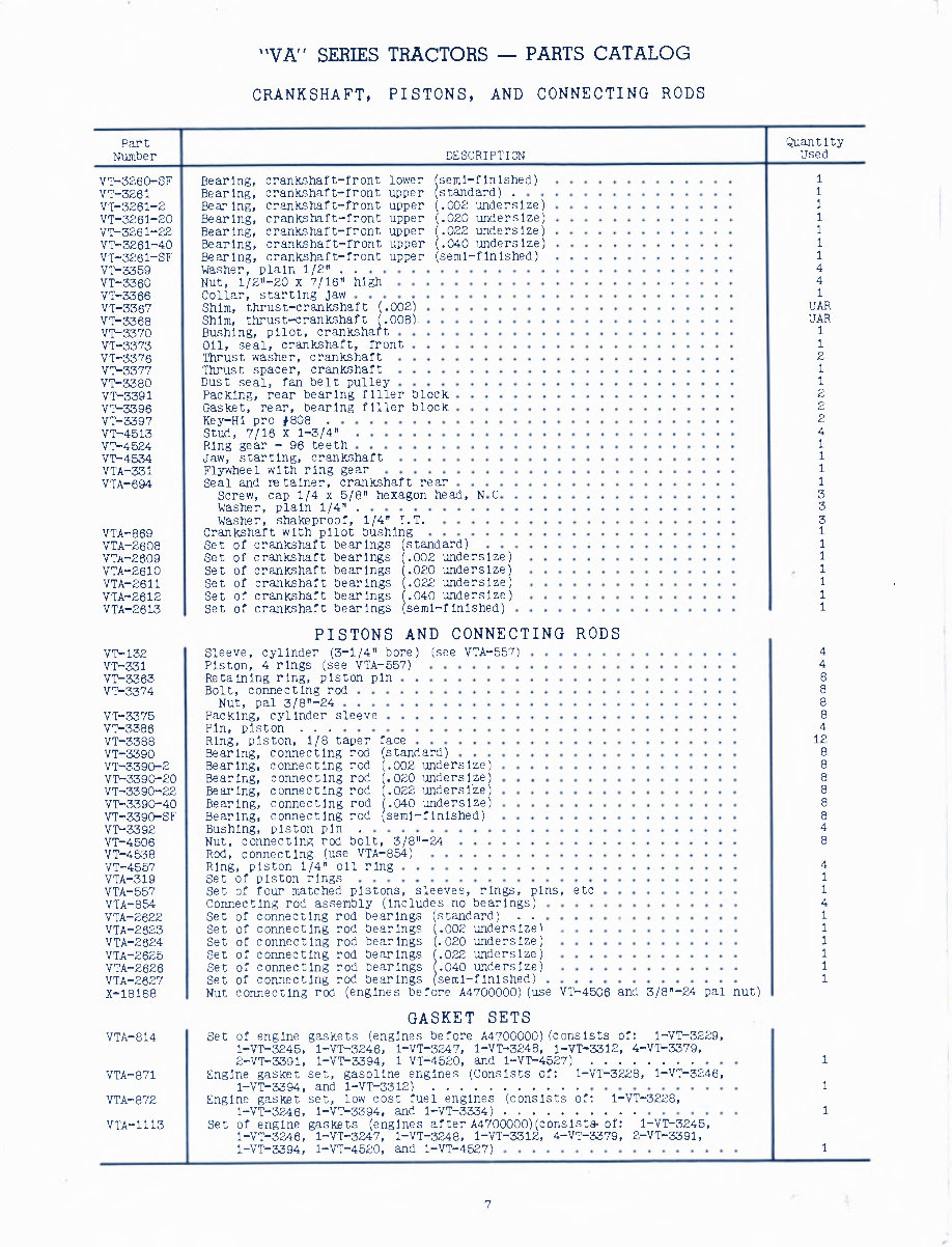 JI Case VA Series VAC VAH VAO Tractor Parts Catalog Manual - preview img 10