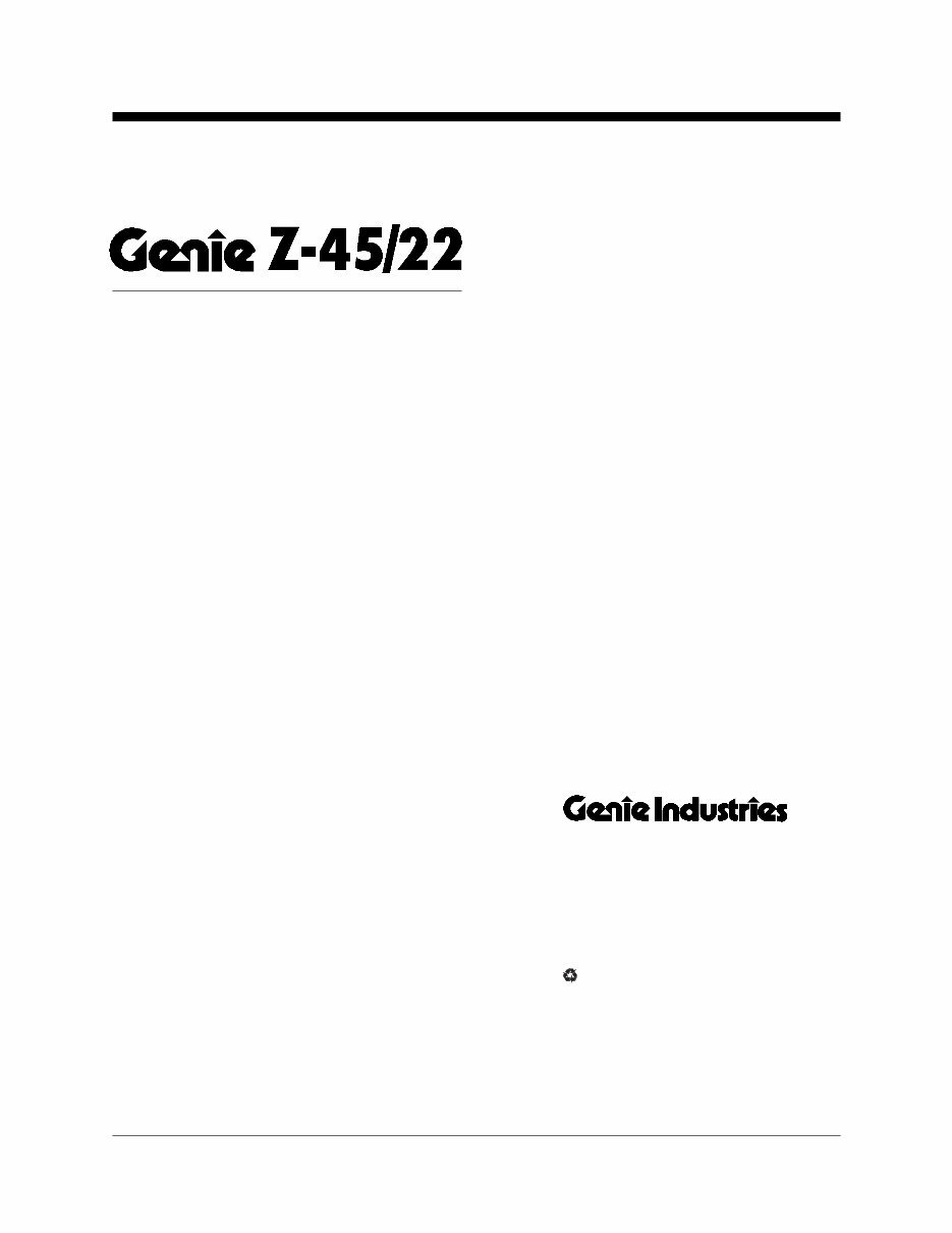 Genie Z-45/22 Workshop Repair Service Manual preview img 2