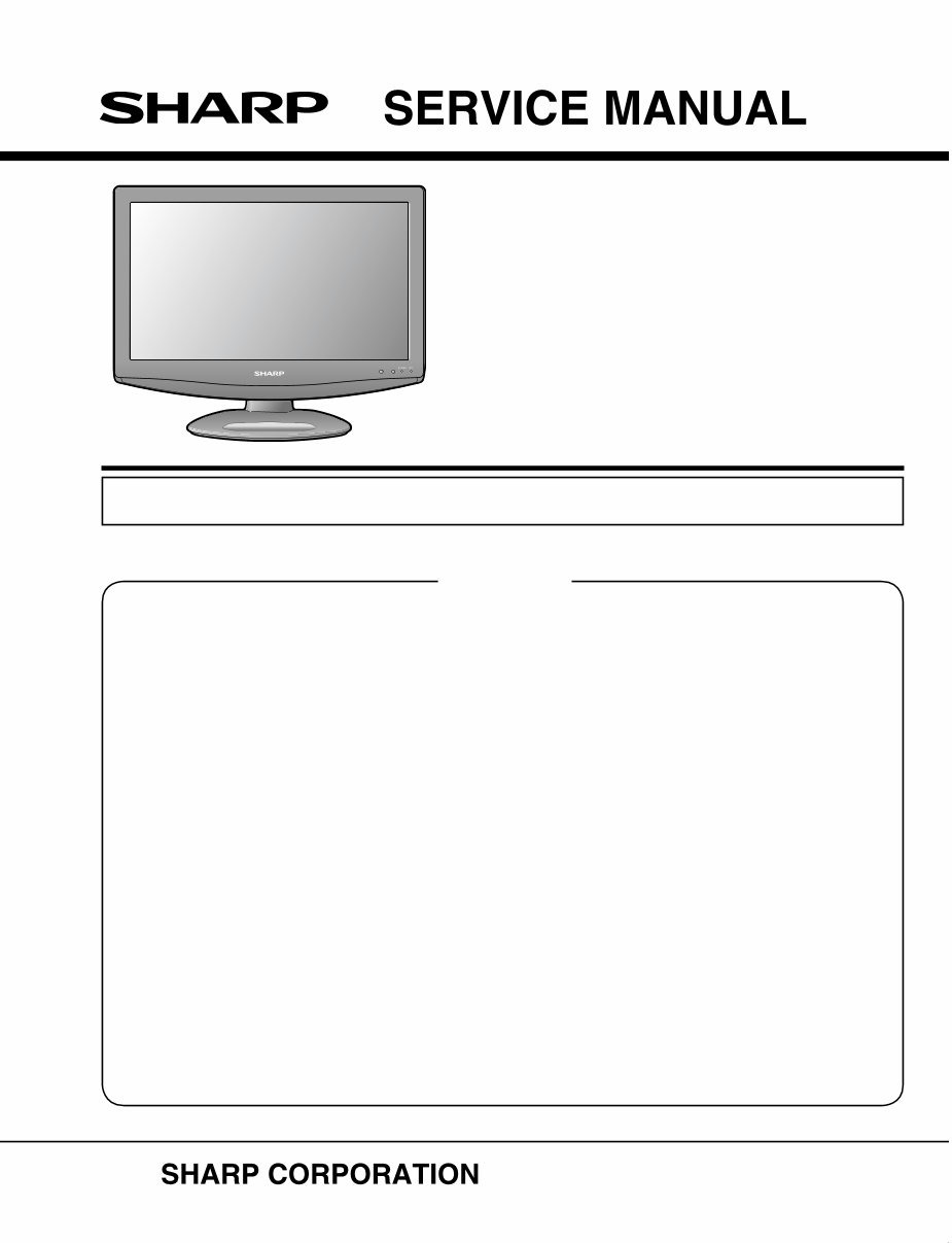 Sharp LC-19SK24U LC-19SB14U LCD TV Service Manual preview img 1