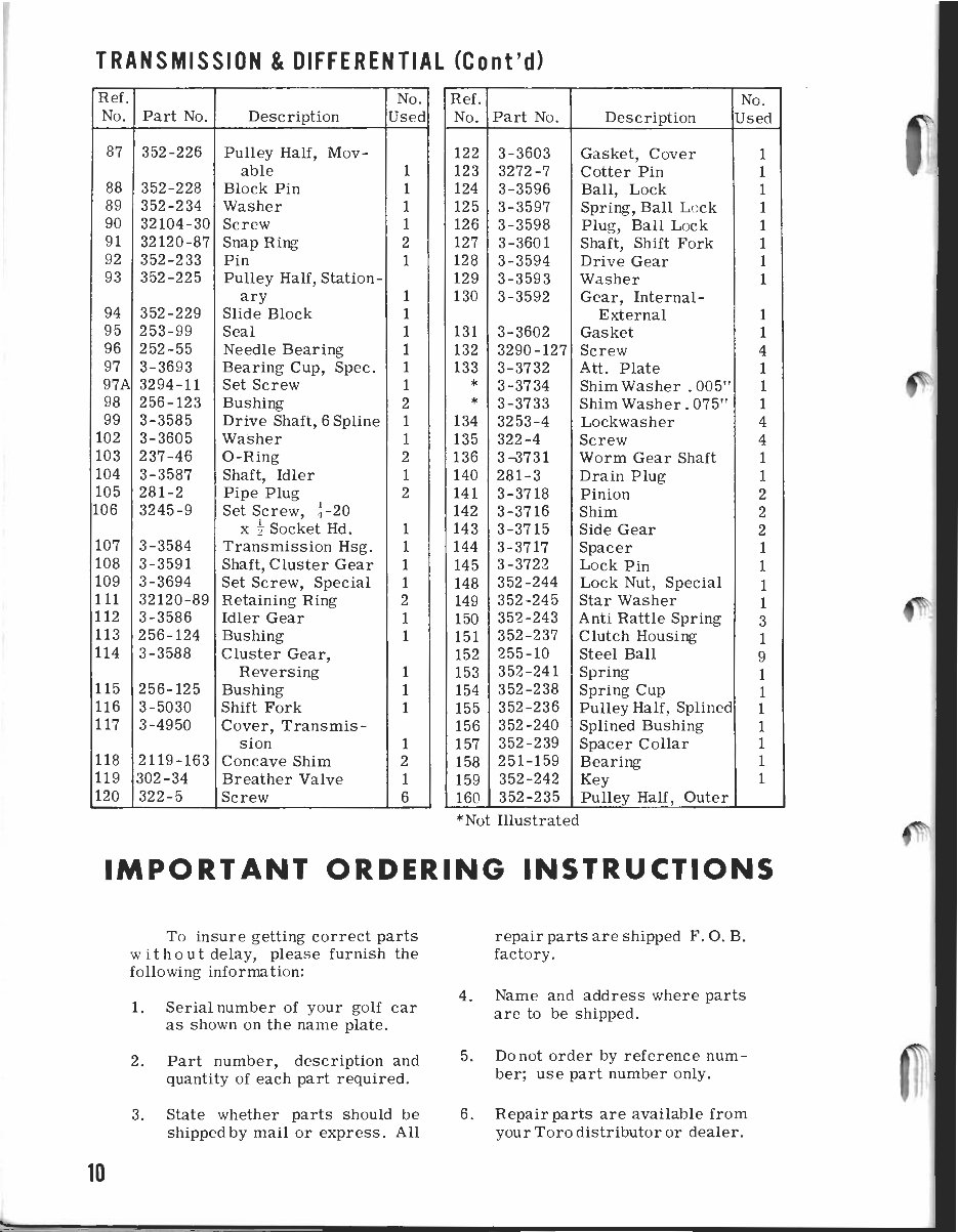 1961 toro golf cart parts manual preview img 10