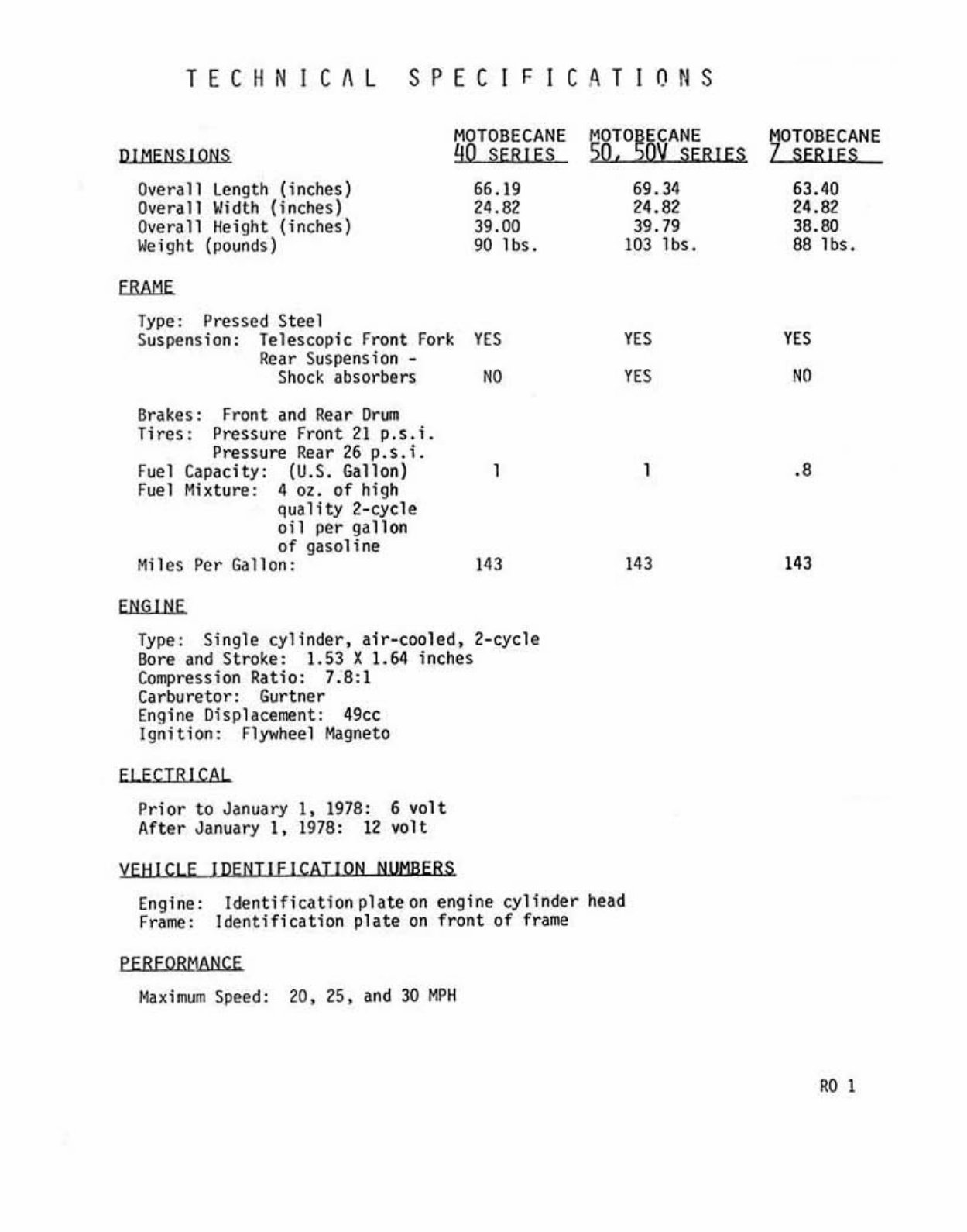 Motobecane Moped Model 40, 50, 50V and 7 Service Repair Workshop Manual - * preview img 4