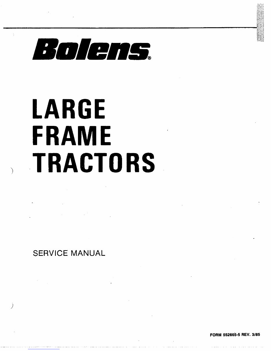 1962-1978 Bolens Large Frame Tractors Service & Repair Manual preview img 1