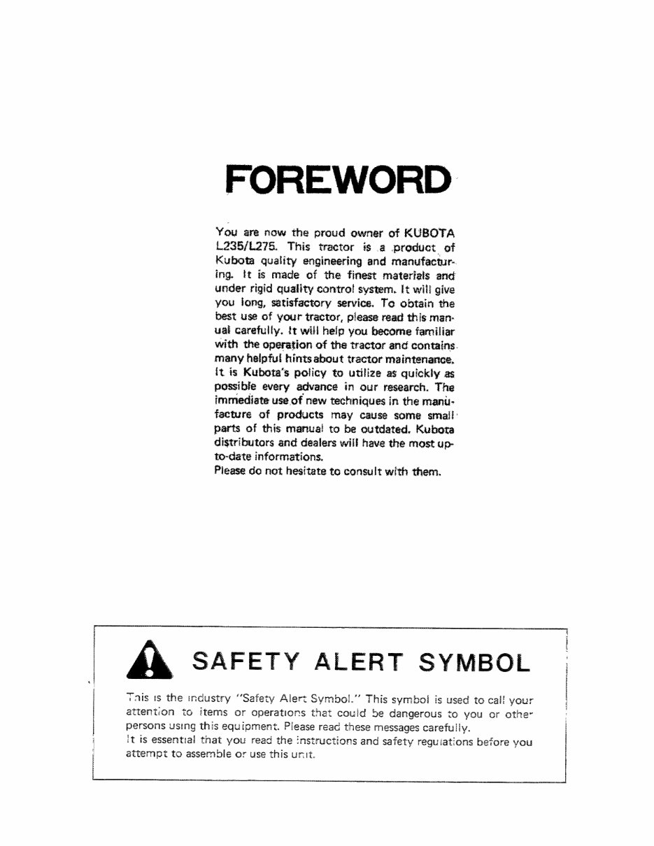 KUBOTA Tractor L235 L275 L235DT L275DT Operators Manual / Owners Manual - ( BEST QUALITY Manual ) - KUBOTA L235 L275 L235 DT L27 preview img 4